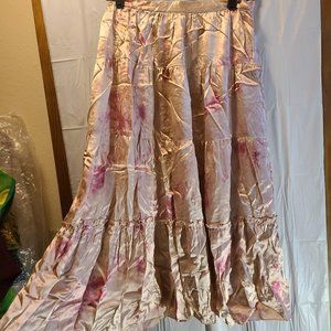 To the maxlong 100% silk skirt with tie dye effects